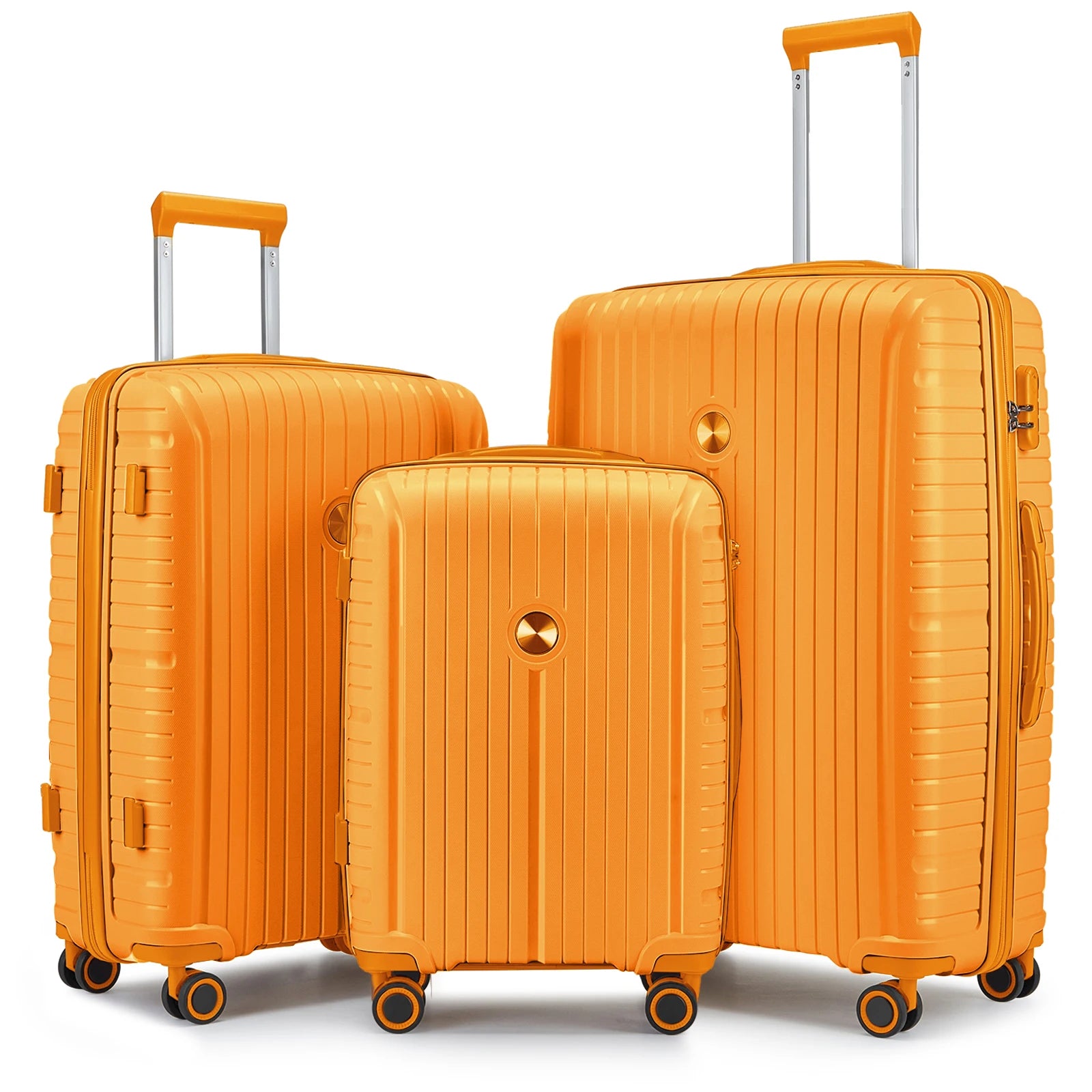 Joyway Sets 5 Piece Suitcase Set, PP Hardshell Carry on Suitcase Set, Travel Suitcases with Double Spinner Wheels and TSA Lock