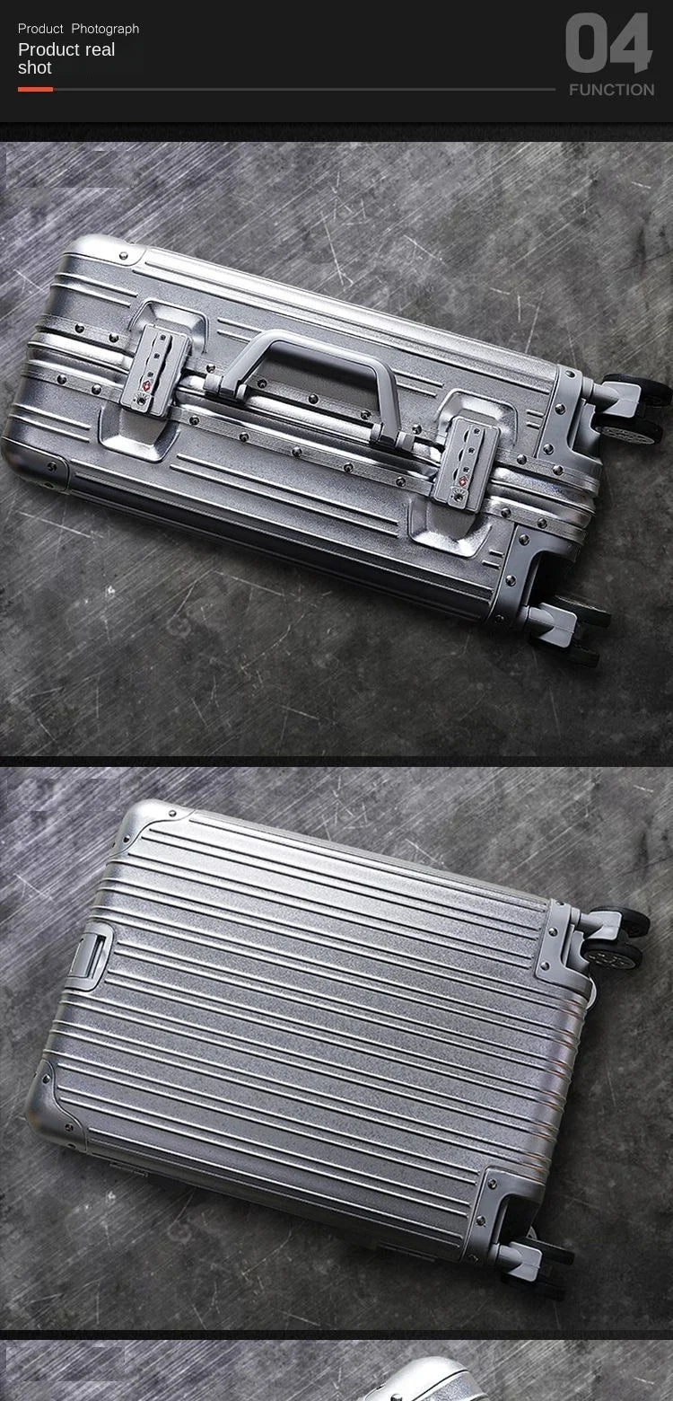 New All Aluminum Travel Luggage High End Fashion Luggage Perfect For Boarding Spinner International Brand Travel Suitcase