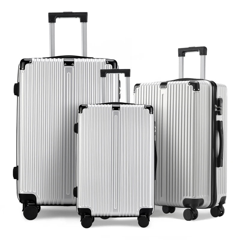 3pcs Luggage with Corner Protectors 20/24/28-Inch Durable Hard Shell 360 Spinner Wheels Multifunctional Large Capacity Lightweig
