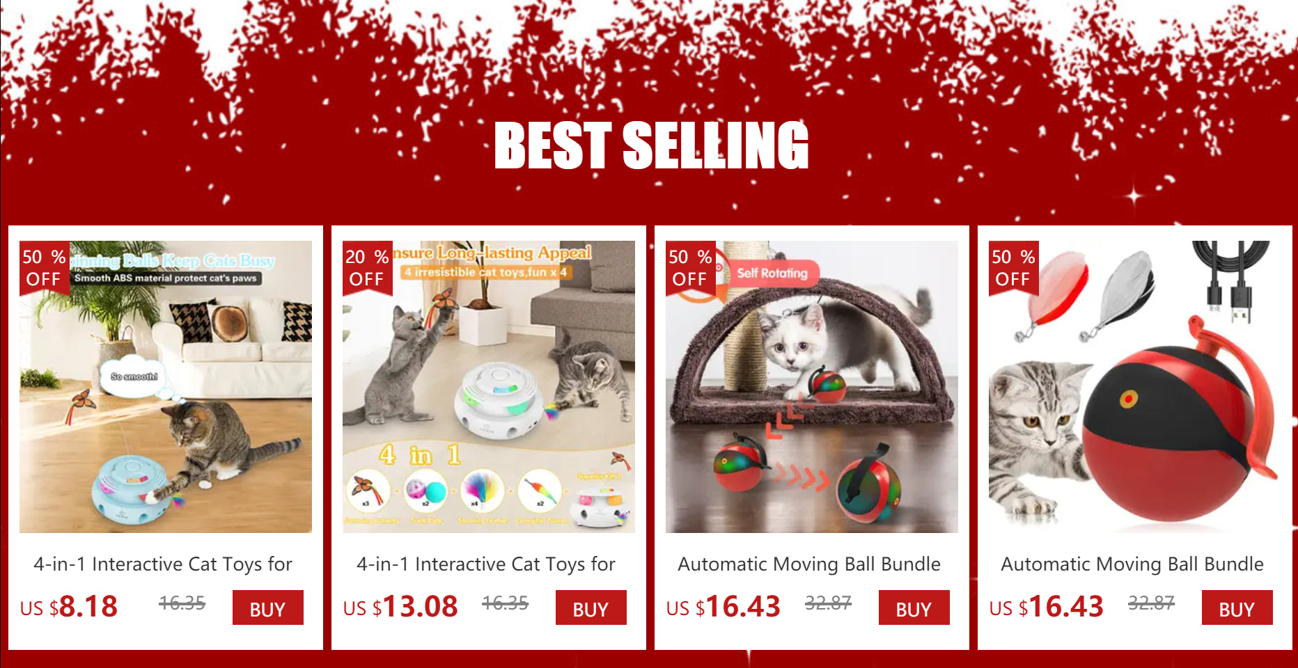 INKZOO 4-in-1 Interactive Cat Toys for Indoor Cats, Automatic 6 Holes Mice Whack-A-Mole, Fluttering Butterfly, Track Balls, USB