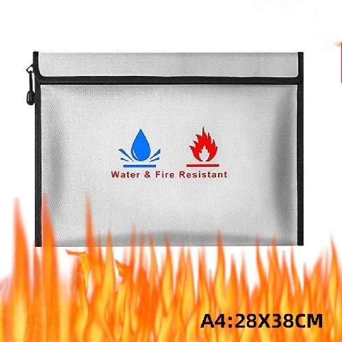 Waterproof Money Bags Fire Safe Storage Pouch with Zipper Cash File Envelope Holder for Home Office Fireproof Document Bag