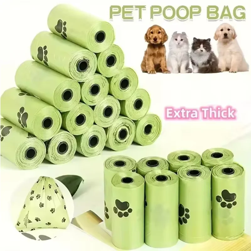 Thick Dog Poop Bags Biodegradable pet garbage bags thickened portable disposable cats dogs poop bags