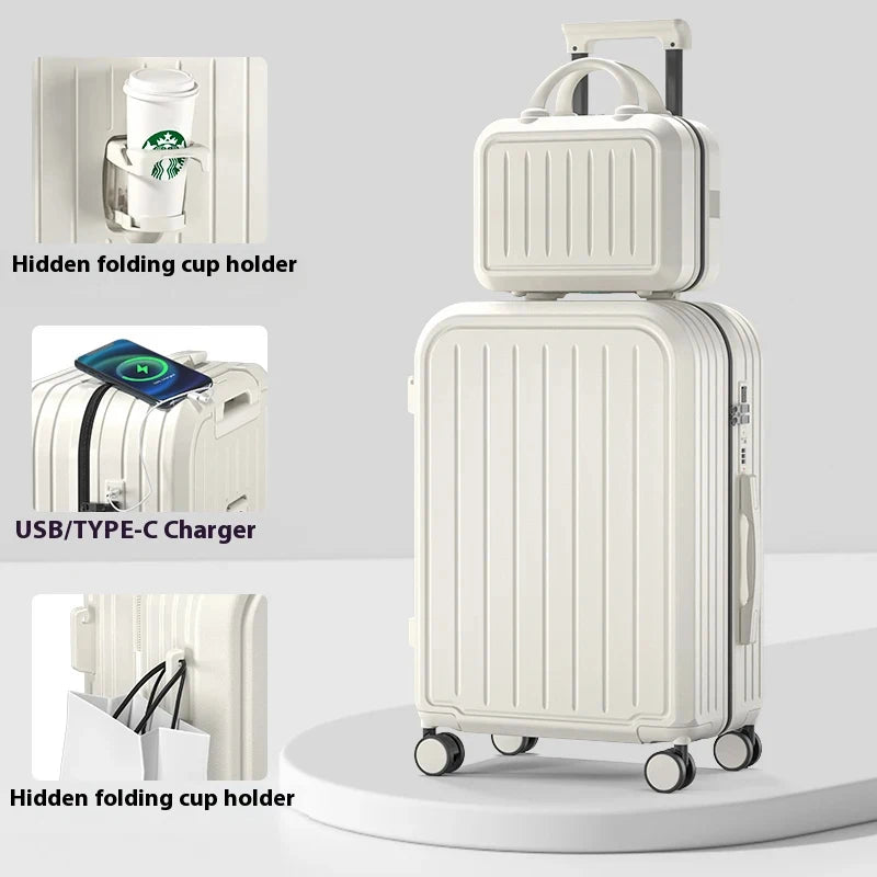 Pastel Color 20/22/24/26/28 Inch Carry On Luggage Set, 2-Piece Lightweight Spinner Suitcase, Girls' Matching Travel Bags