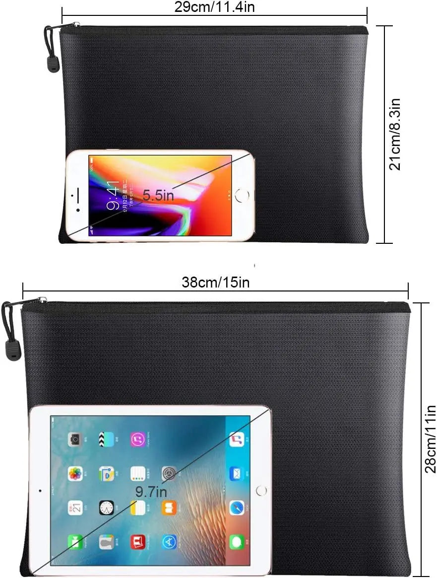 Waterproof Money Bags Fire Safe Storage Pouch with Zipper Cash File Envelope Holder for Home Office Fireproof Document Bag