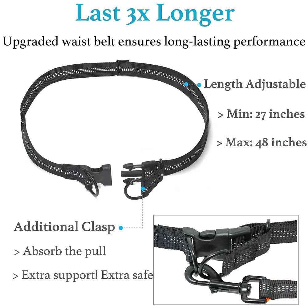 Hands Free Dog  Leash for Pet Walking Running Retractable Elastic Belt Dog Traction Rope for Running Walking Pet Products