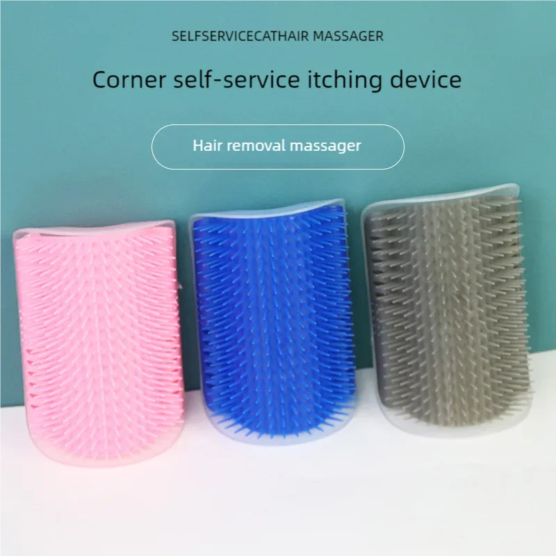 Self Grooming Brush for Cats Wall Corner Dog Massage Comb Catnip Enhanced Tickling Brush Pet Grooming Tool for Feline Self-Care