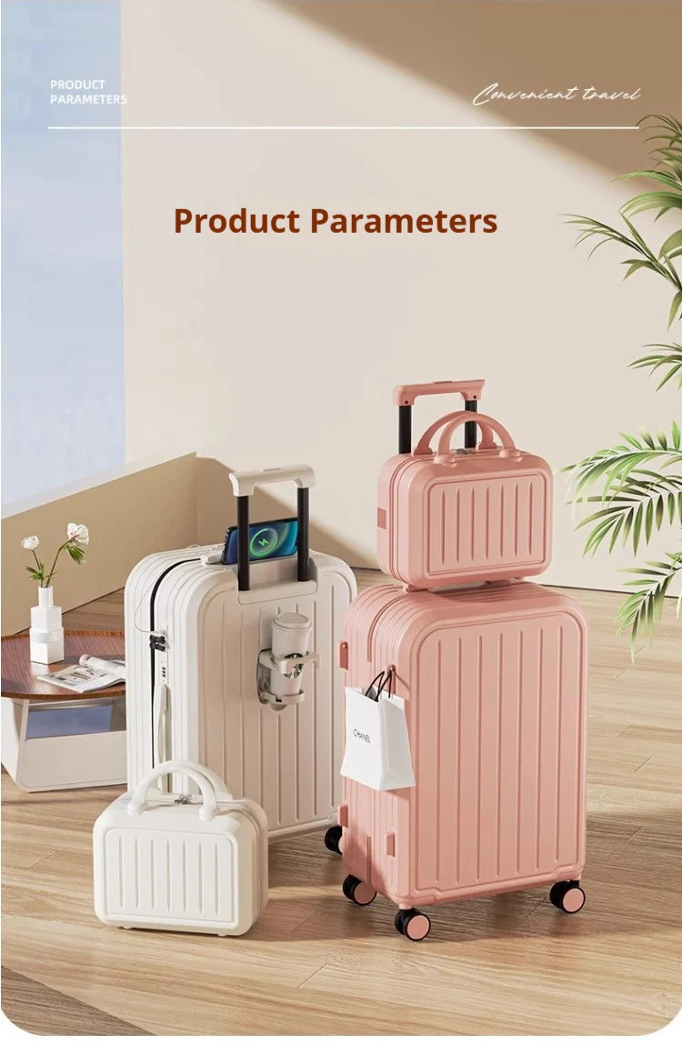 Pastel Color 20/22/24/26/28 Inch Carry On Luggage Set, 2-Piece Lightweight Spinner Suitcase, Girls' Matching Travel Bags