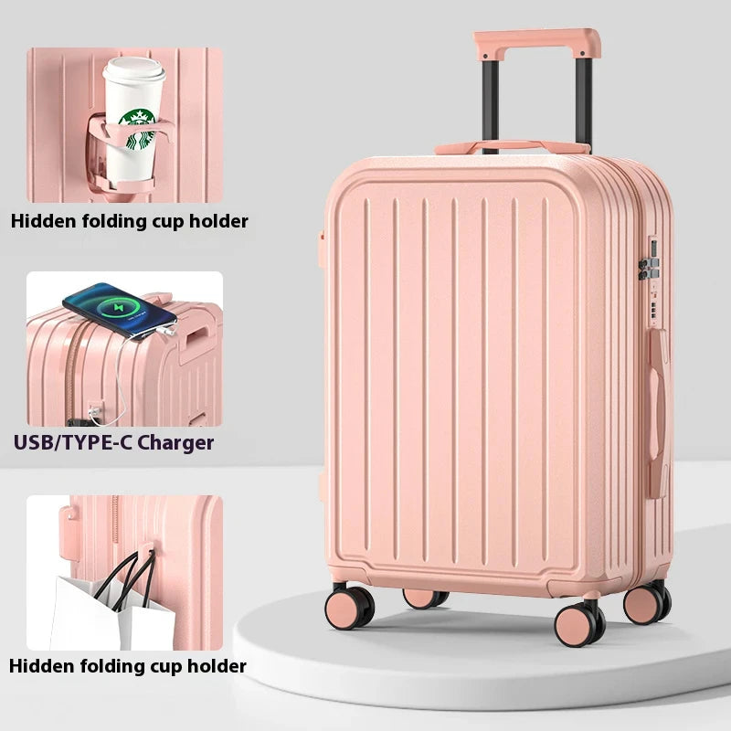 Pastel Color 20/22/24/26/28 Inch Carry On Luggage Set, 2-Piece Lightweight Spinner Suitcase, Girls' Matching Travel Bags