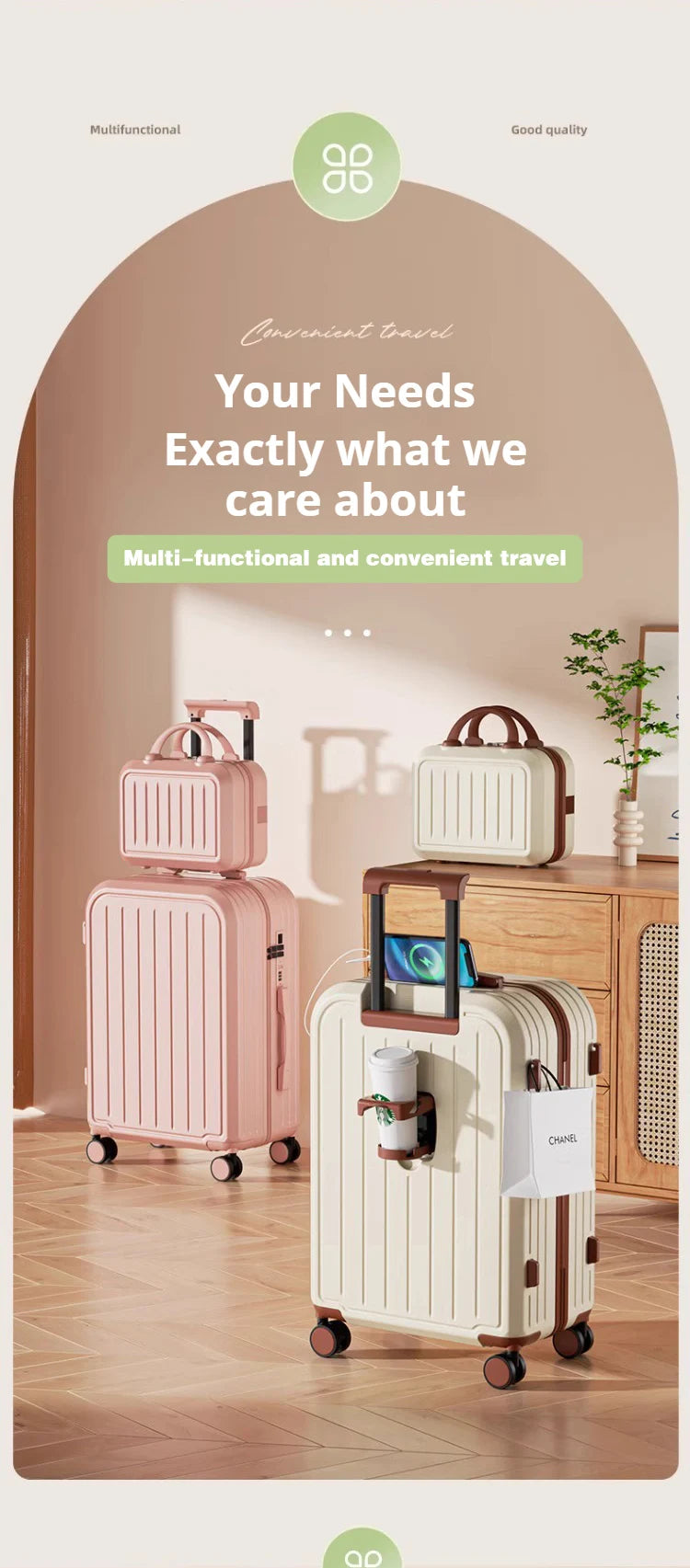 Pastel Color 20/22/24/26/28 Inch Carry On Luggage Set, 2-Piece Lightweight Spinner Suitcase, Girls' Matching Travel Bags