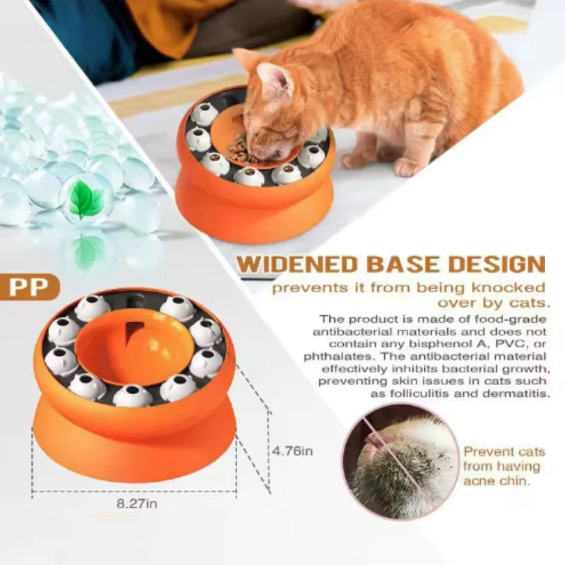 Interactive Cat Toys Slow Feeder Bowl Puzzle Feeder for Indoor Cats Pet Toy Aid for Digestion And Mental Stimulation