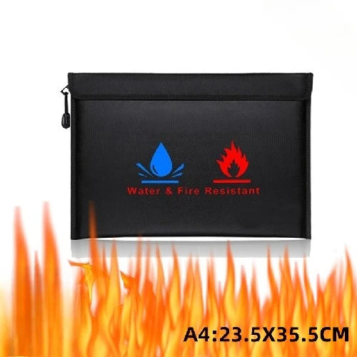 Waterproof Money Bags Fire Safe Storage Pouch with Zipper Cash File Envelope Holder for Home Office Fireproof Document Bag