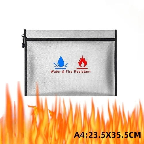 Waterproof Money Bags Fire Safe Storage Pouch with Zipper Cash File Envelope Holder for Home Office Fireproof Document Bag