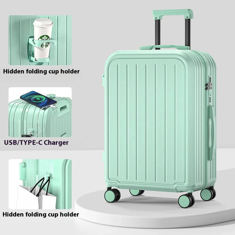 Pastel Color 20/22/24/26/28 Inch Carry On Luggage Set, 2-Piece Lightweight Spinner Suitcase, Girls' Matching Travel Bags