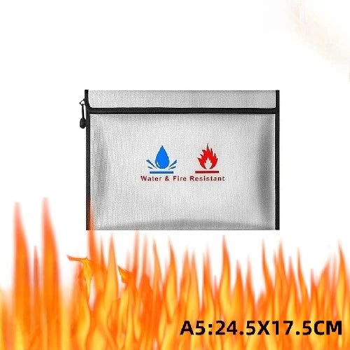Waterproof Money Bags Fire Safe Storage Pouch with Zipper Cash File Envelope Holder for Home Office Fireproof Document Bag