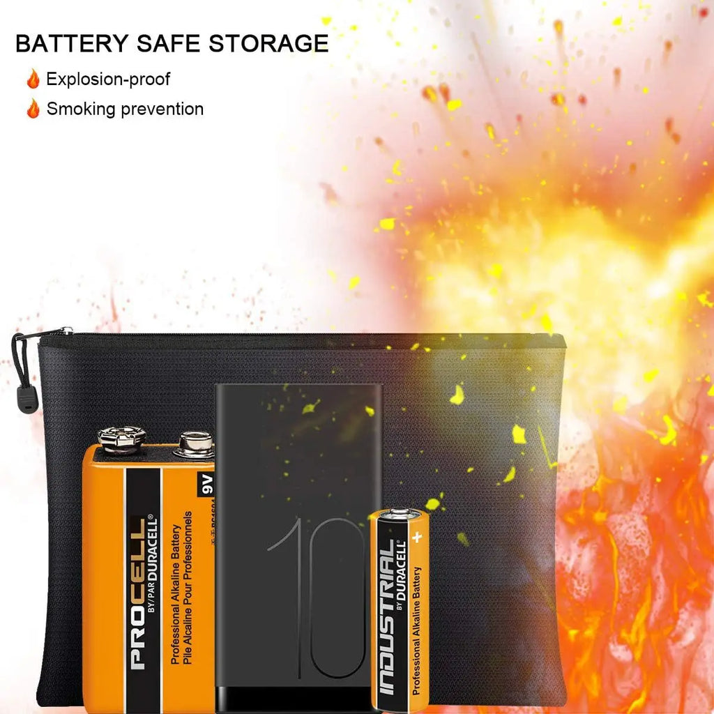 Waterproof Money Bags Fire Safe Storage Pouch with Zipper Cash File Envelope Holder for Home Office Fireproof Document Bag