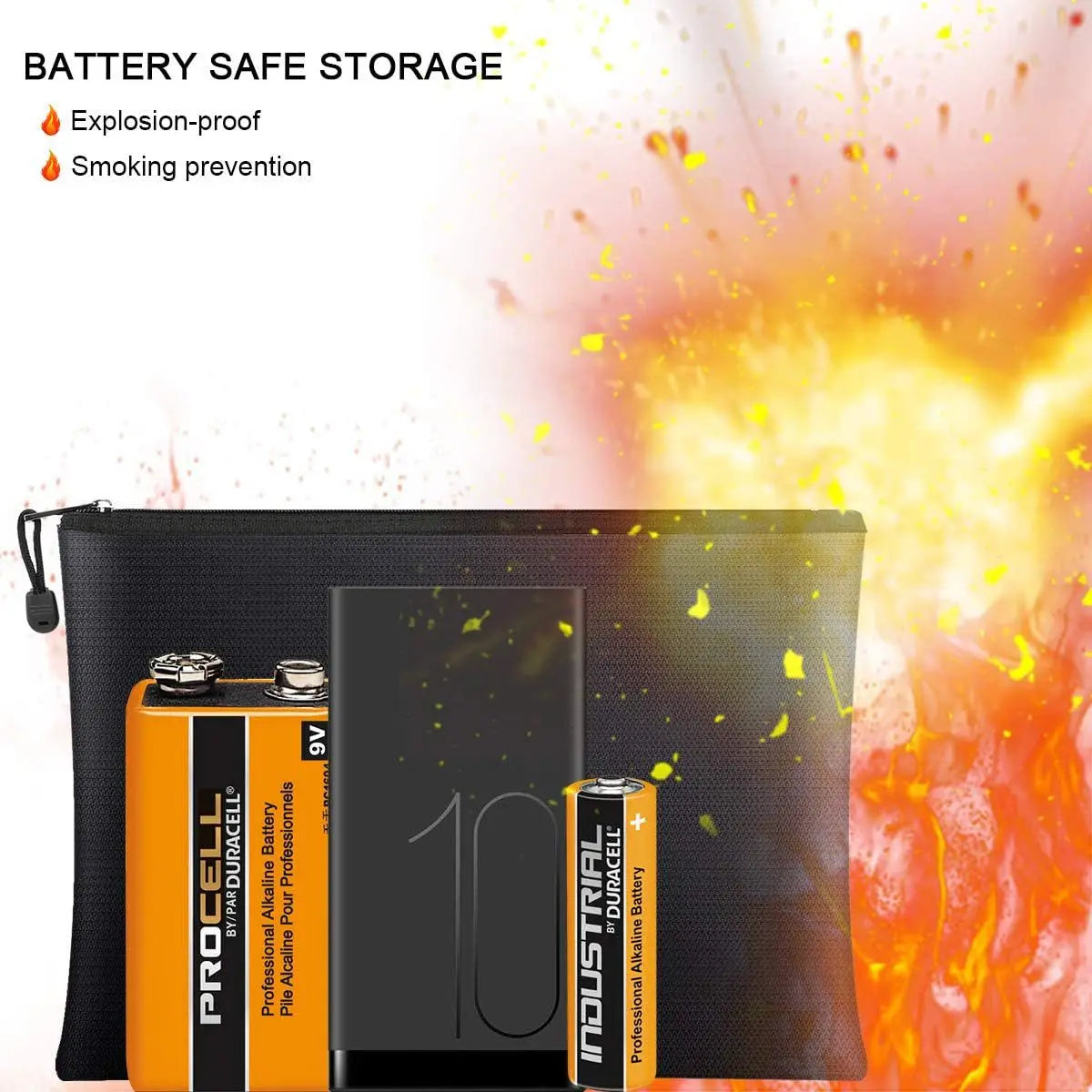 Waterproof Money Bags Fire Safe Storage Pouch with Zipper Cash File Envelope Holder for Home Office Fireproof Document Bag