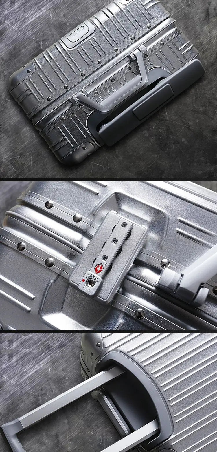 New All Aluminum Travel Luggage High End Fashion Luggage Perfect For Boarding Spinner International Brand Travel Suitcase