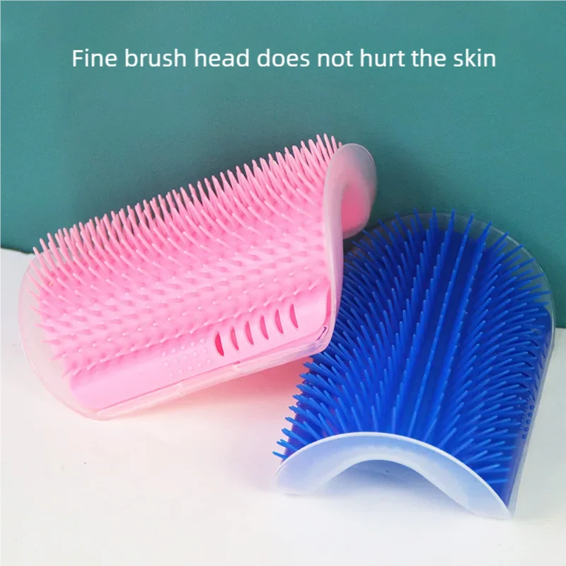 Self Grooming Brush for Cats Wall Corner Dog Massage Comb Catnip Enhanced Tickling Brush Pet Grooming Tool for Feline Self-Care