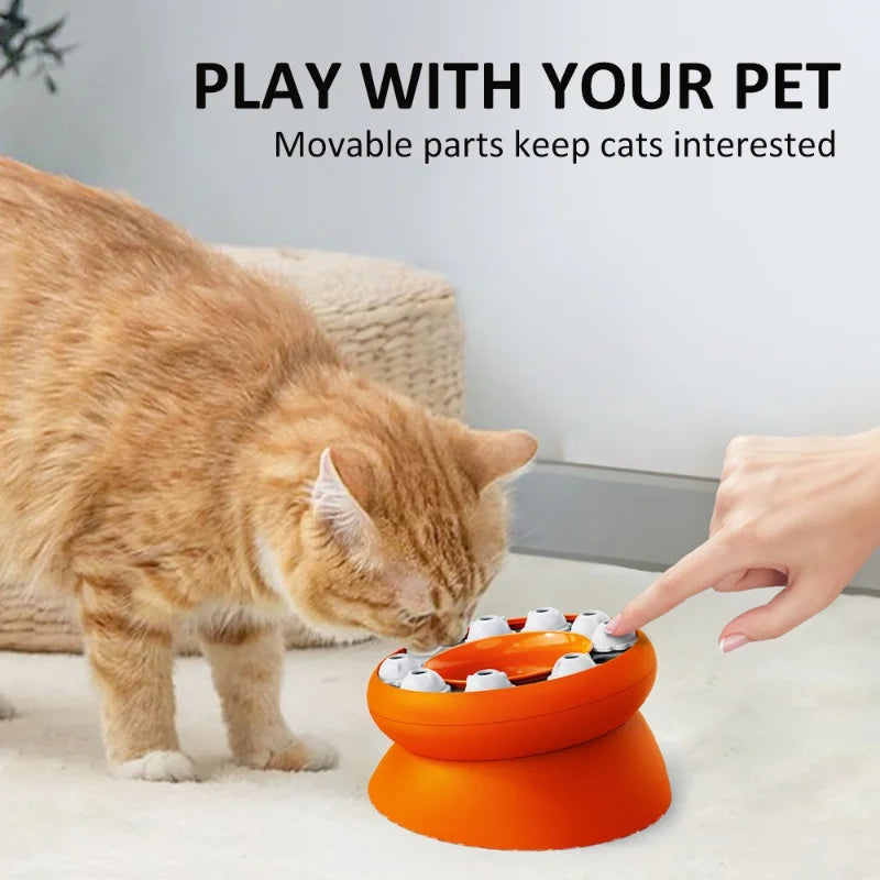 Interactive Cat Toys Slow Feeder Bowl Puzzle Feeder for Indoor Cats Pet Toy Aid for Digestion And Mental Stimulation