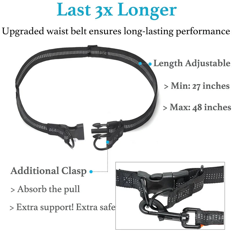 Hands Free Dog  Leash for Pet Walking Running Retractable Elastic Belt Dog Traction Rope for Running Walking Pet Products