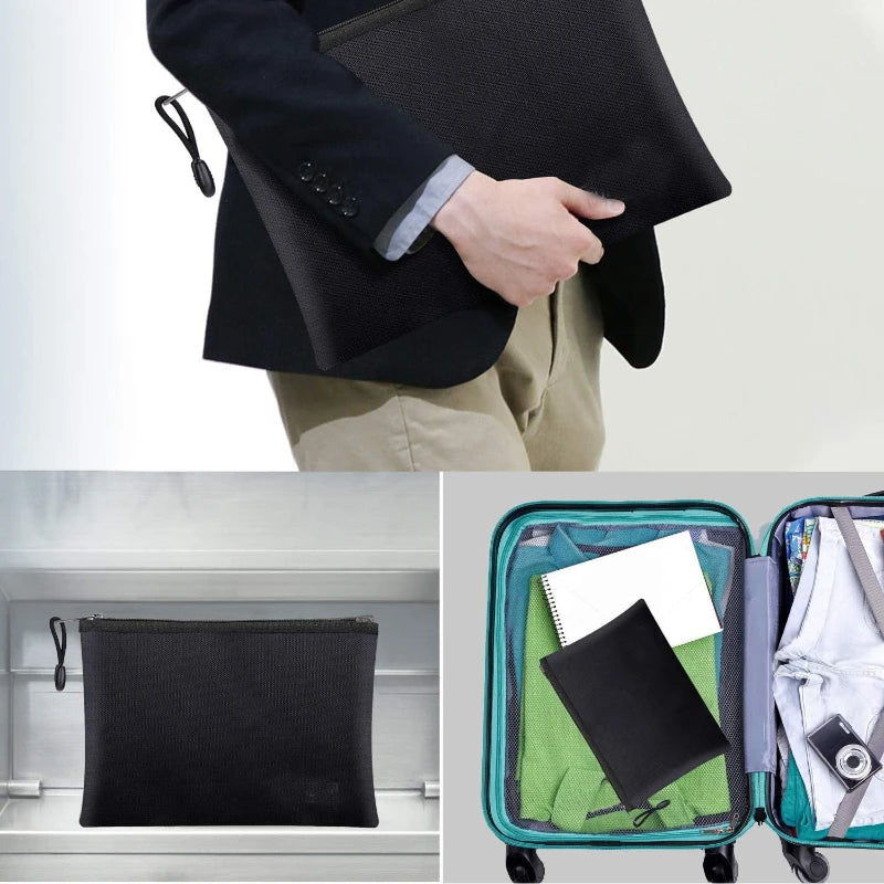 Waterproof Money Bags Fire Safe Storage Pouch with Zipper Cash File Envelope Holder for Home Office Fireproof Document Bag