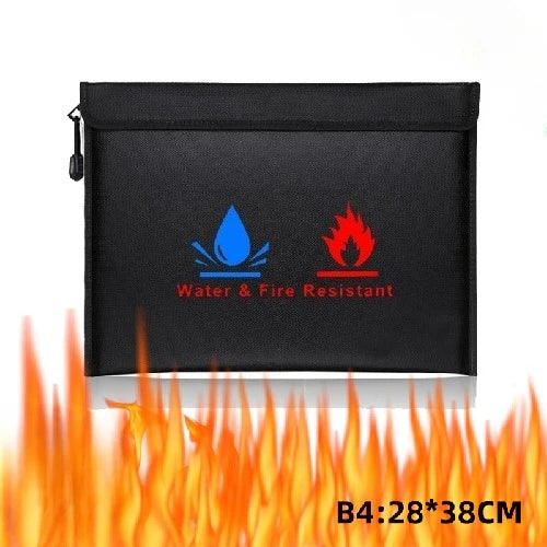 Waterproof Money Bags Fire Safe Storage Pouch with Zipper Cash File Envelope Holder for Home Office Fireproof Document Bag