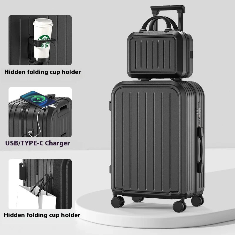Pastel Color 20/22/24/26/28 Inch Carry On Luggage Set, 2-Piece Lightweight Spinner Suitcase, Girls' Matching Travel Bags