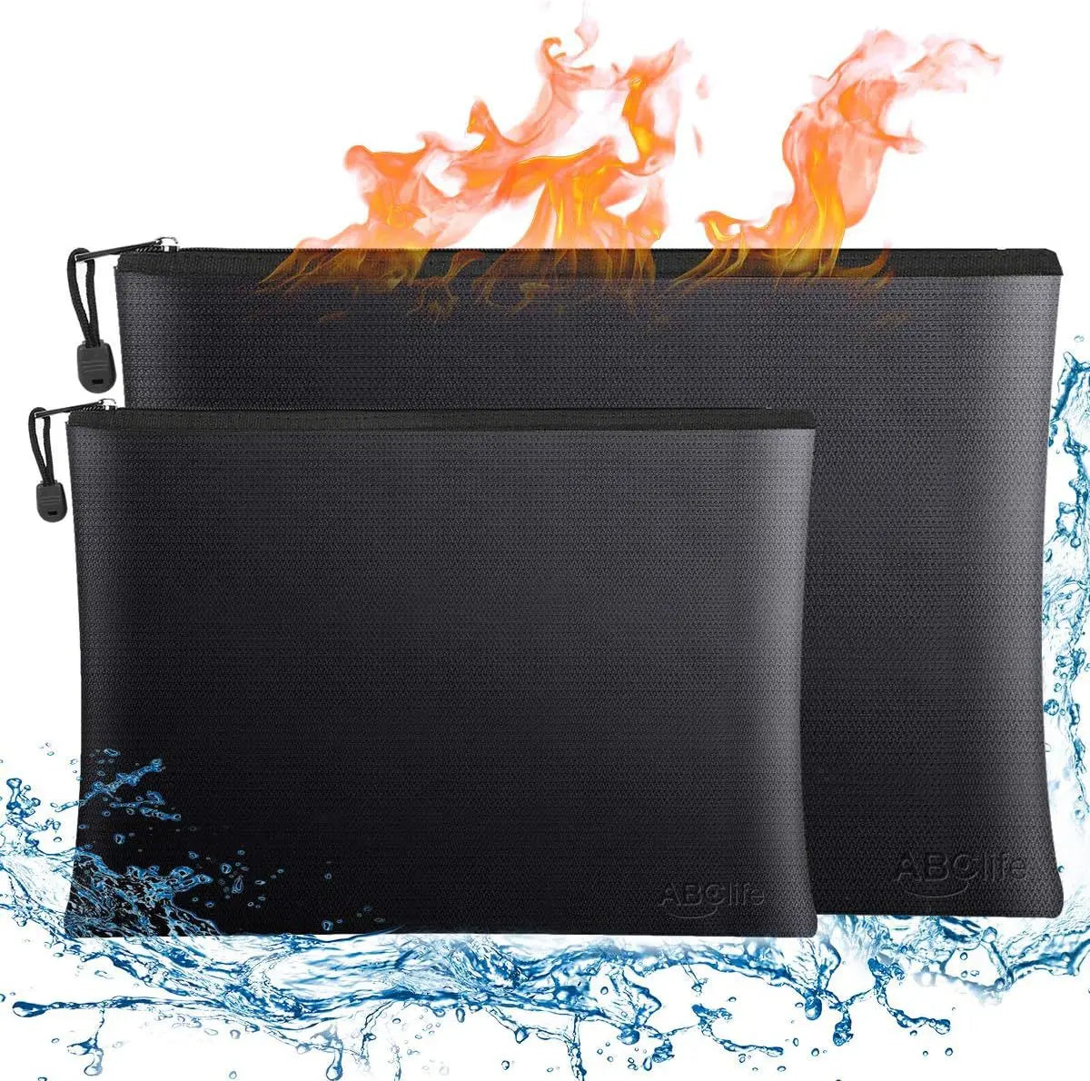 Waterproof Money Bags Fire Safe Storage Pouch with Zipper Cash File Envelope Holder for Home Office Fireproof Document Bag