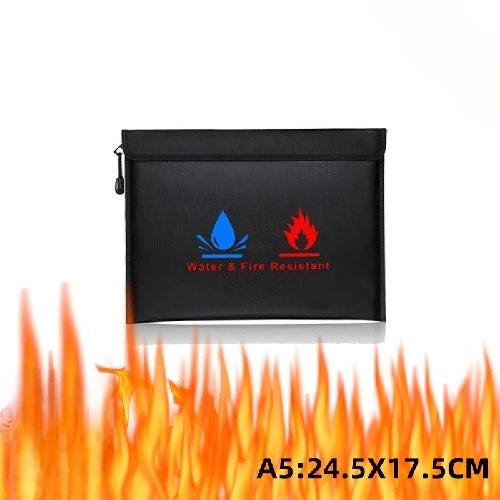 Waterproof Money Bags Fire Safe Storage Pouch with Zipper Cash File Envelope Holder for Home Office Fireproof Document Bag