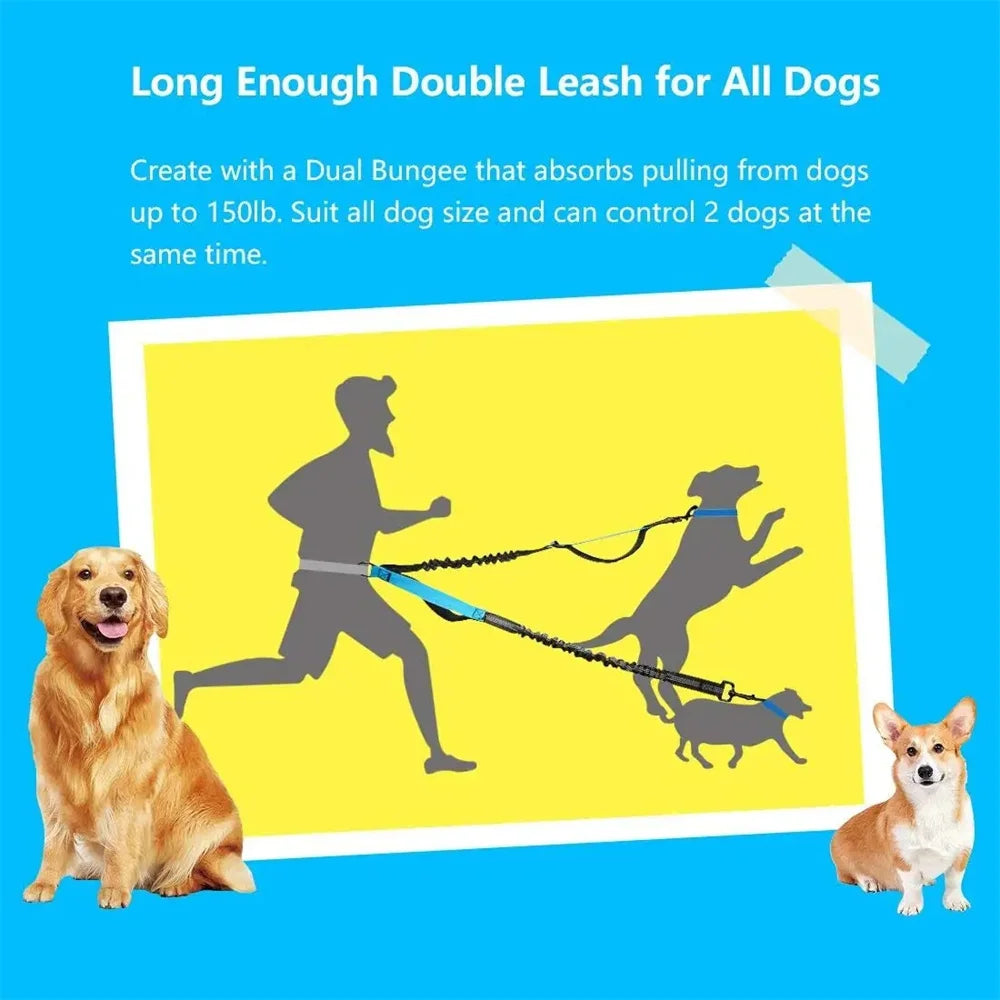 Hands Free Dog  Leash for Pet Walking Running Retractable Elastic Belt Dog Traction Rope for Running Walking Pet Products