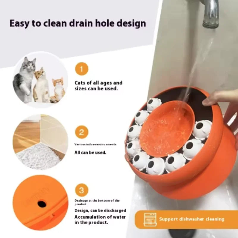 Interactive Cat Toys Slow Feeder Bowl Puzzle Feeder for Indoor Cats Pet Toy Aid for Digestion And Mental Stimulation