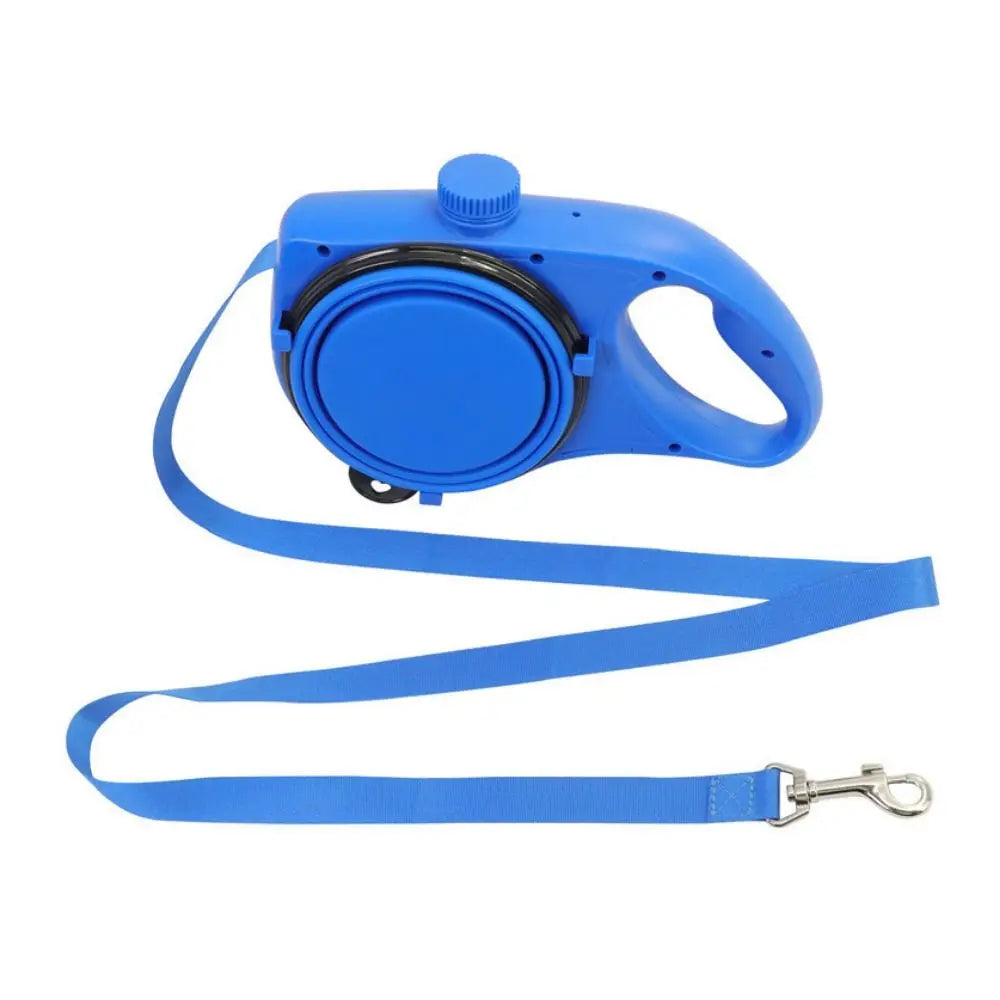 Detachable Retractable Dog Leash Builtin Water Bottle with Water Bowl Dog Traction Rope Plastic Waste Bag Container