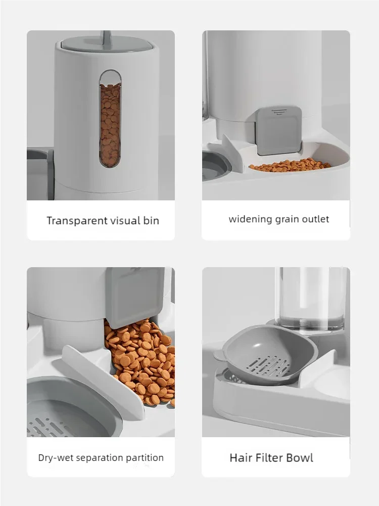 Cat feeding water feeder dog bowl cat bowl smooth food and water supply two-in-one water dispenser cat bowl pet supplies