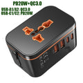 5-In-1 Travel Charger,World All In One Universal Travel Adapter, Two PD20W +Two QC3.0 FAST Charging Ports For Travel, Home