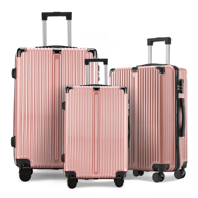3pcs Luggage with Corner Protectors 20/24/28-Inch Durable Hard Shell 360 Spinner Wheels Multifunctional Large Capacity Lightweig